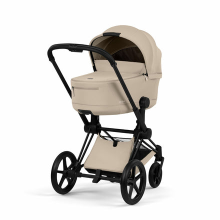 CYBEX Buggy Priam Comfort Matt Black incl. Foldable Carry Cot Cozy Beige