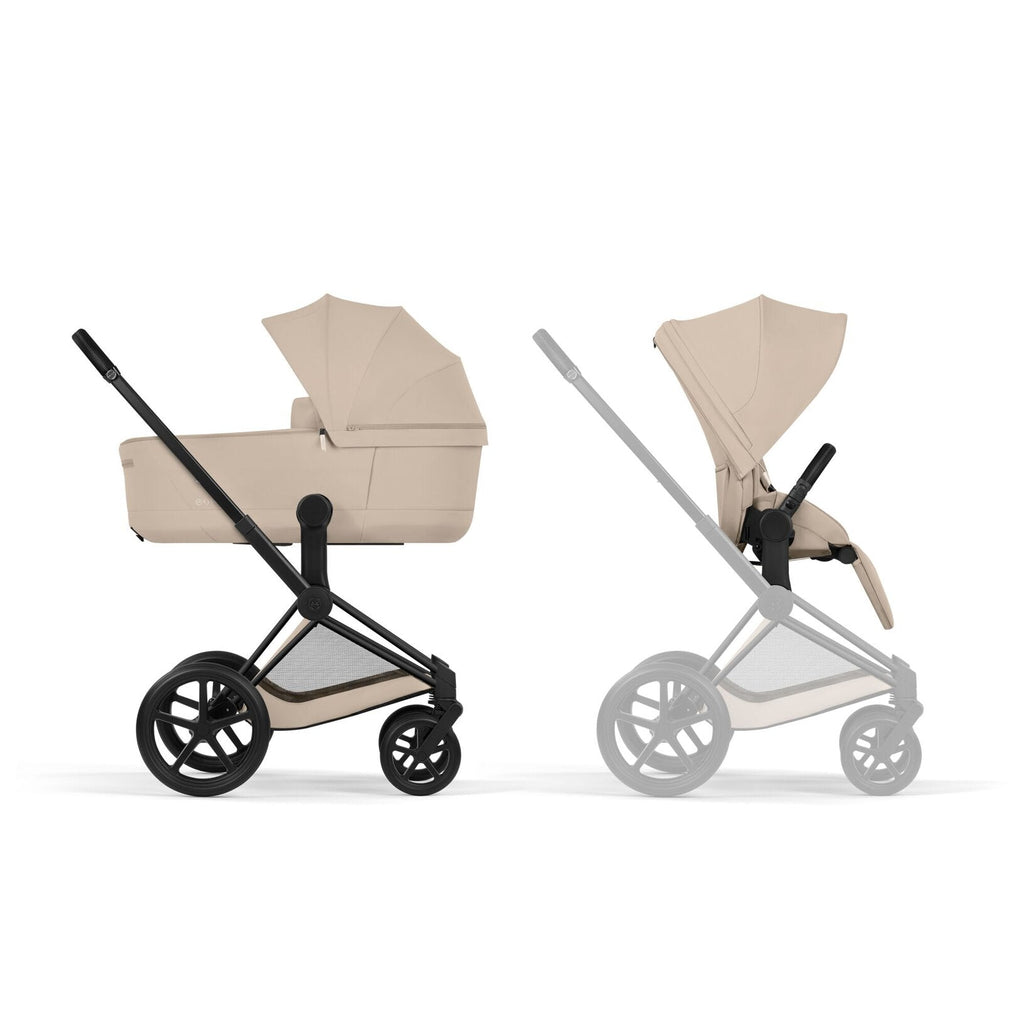 CYBEX Priam incl. Foldable Carry Cot | Cozy Beige (Matt Black Frame)