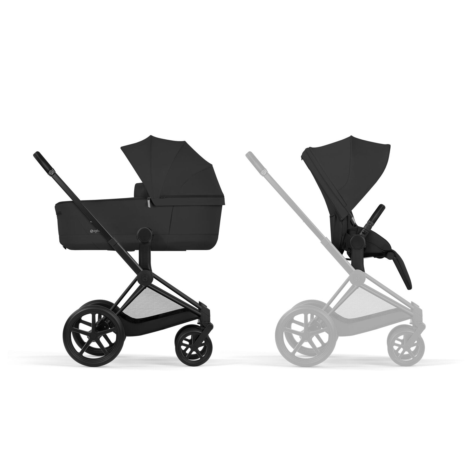 CYBEX Priam incl. Foldable Carry Cot | Sepia Black (Matt Black Frame)