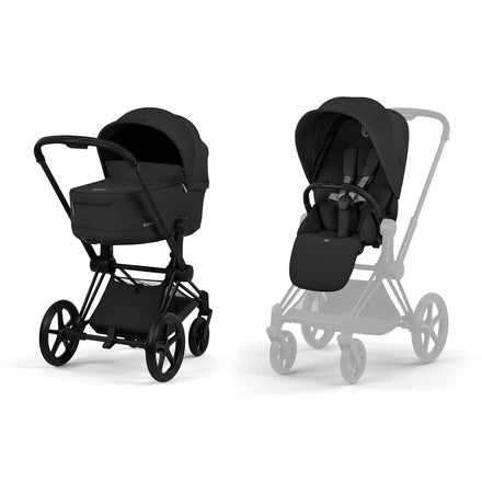 CYBEX Priam incl. Foldable Carry Cot | Sepia Black (Matt Black Frame)