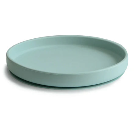 Mushie Silicone Bord Rond Met Zuignap | Cambridge Blue
