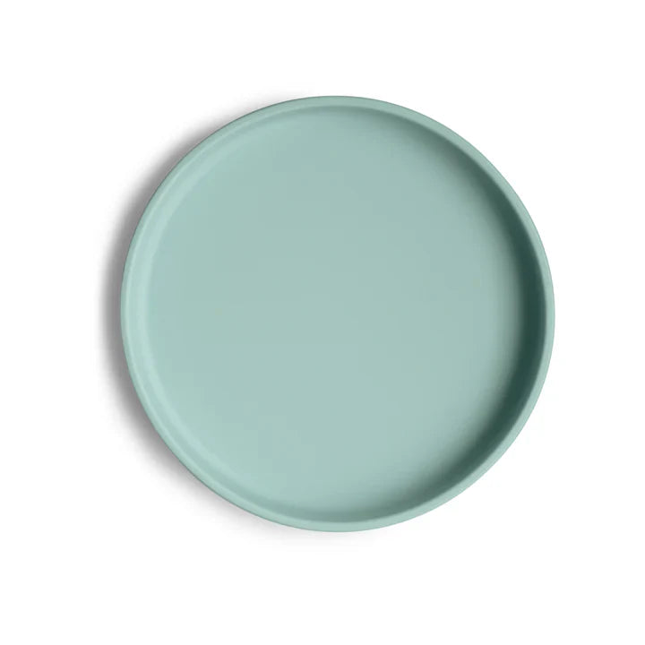 Mushie Silicone Bord Rond Met Zuignap | Cambridge Blue