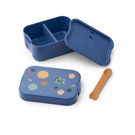Liewood Chelsey Printed Lunchbox Set | Universe / Classic Navy