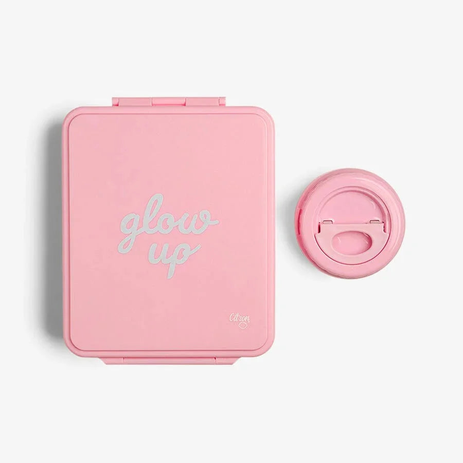 Citron Grand brooddoos in Pink Glow Up met vier vakjes bij De Gele Flamingo