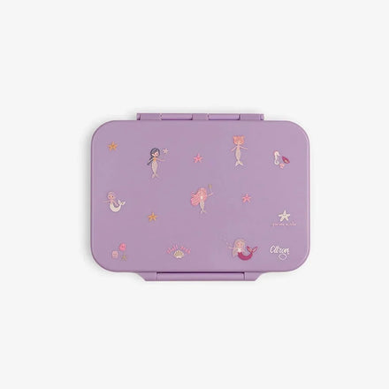 Citron Tritan brooddoos met Mermaid print en vier vakjes bij De Gele Flamingo