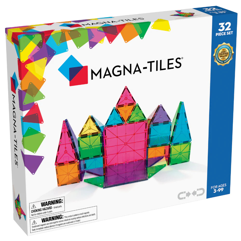 Magna-Tiles Clear Colors 32 Piece Set