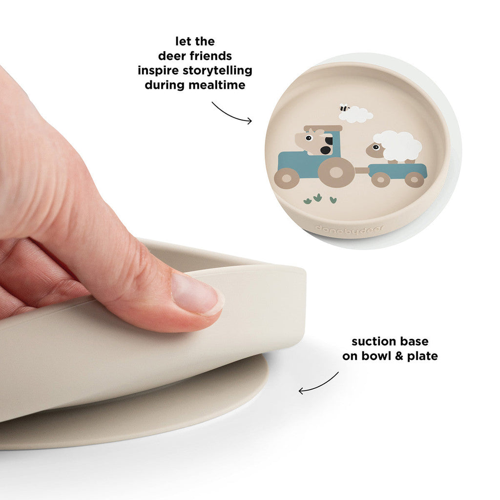 Done By Deer Stick & Stay Dinner Set | Tiny Farm Sand