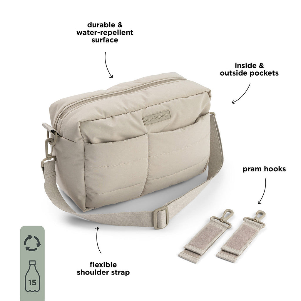 Done By Deer Quilted Stroller Bag luiertas buggy organizer Sand