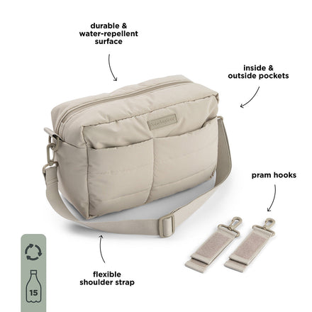 Done By Deer Quilted Stroller Bag luiertas buggy organizer Sand