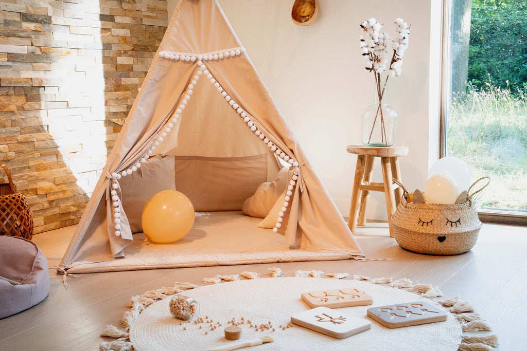 Moje Tipi Tent Met Pompons | Latte