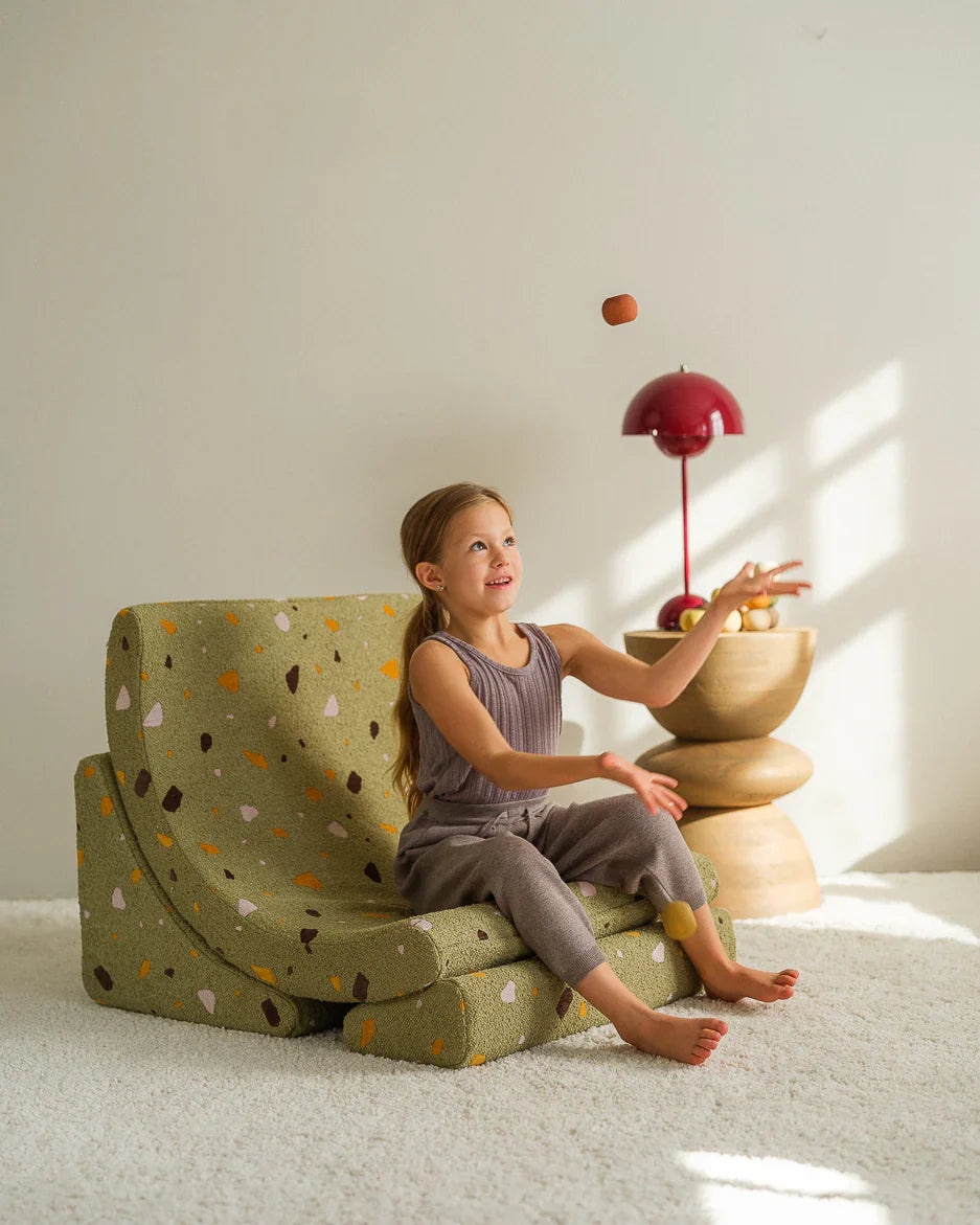 Wigiwama Beanbag Moon Chair | Terrazzo Moss