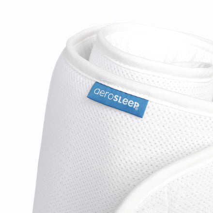 Aerosleep bedomrander wit, close-up van de ademende stof