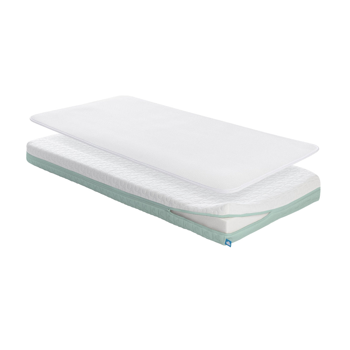 Aerosleep EvoDuo matraspakket, matras met matrasbeschermer op witte achtergrond