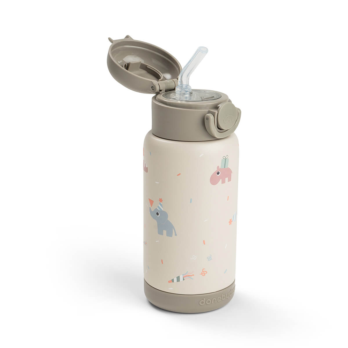 Done By Deer thermische drinkfles met rietje Celebration Sand