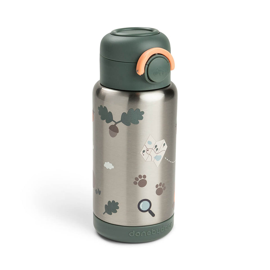 Thermosfles van Done By Deer in Tiny Trails Green van opzij
