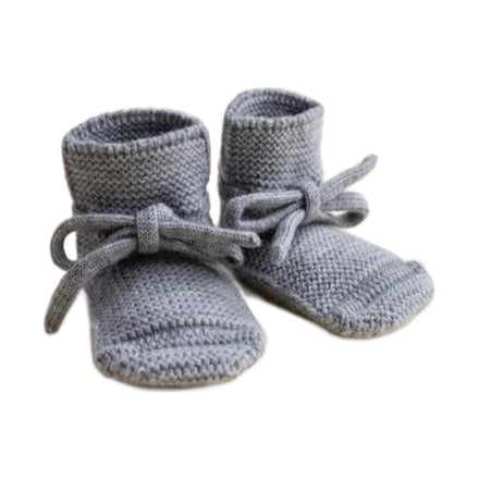 Hvid Booties Grey Melange op witte achtergrond