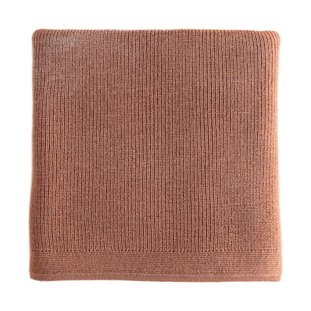 Hvid Deken Felix Terracotta op witte achtergrond