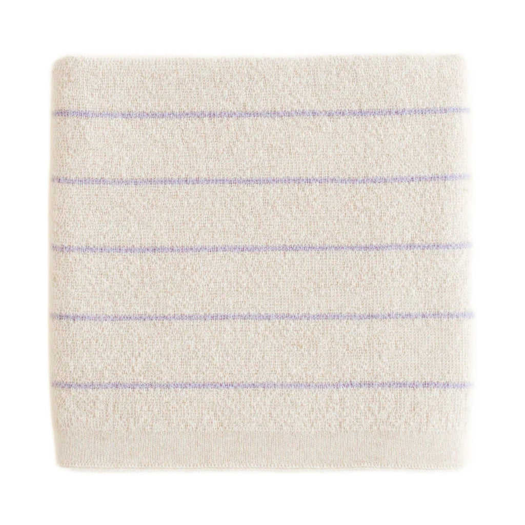 Hvid Deken Harry Cream/Lilac op witte achtergrond