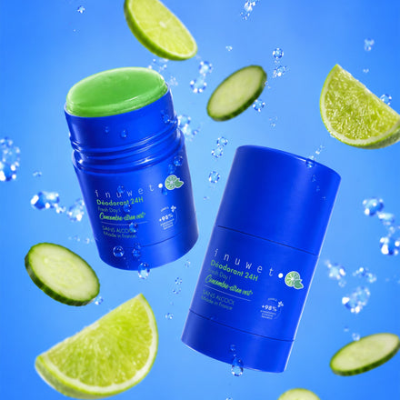 Inuwet deodorant Fresh Day komkommer limoen in sfeerbeeld met limoen