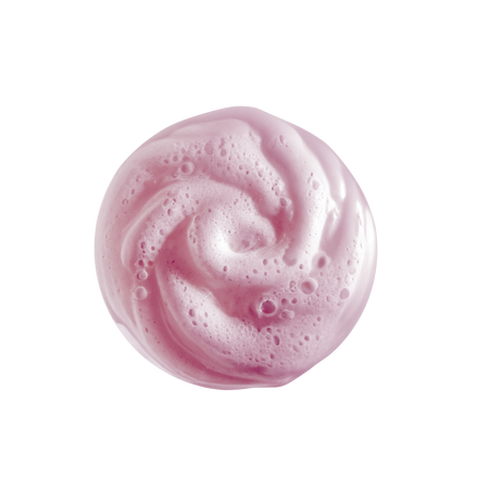 Textuur van het roze Inuwet doucheschuim aardbei