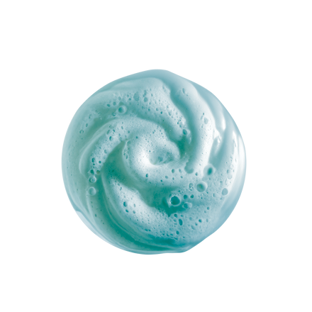 Textuur van het turquoise Inuwet doucheschuim donut