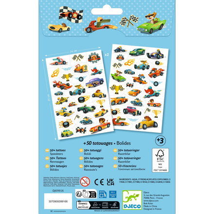 Djeco Set 50 Tattoos | Raceauto's