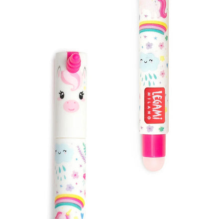 Legami uitwisbare gelpen Unicorn in roze inkt met wisbolletje achteraan de pen, handig voor school