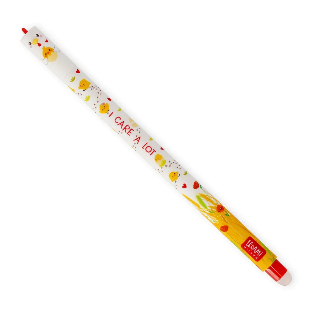 Legami uitwisbare gelpen Hen met rode gelinkt en een fijne schrijfpunt van 0,7 mm