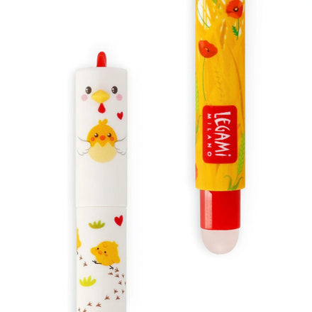 Legami uitwisbare gelpen Hen in rood, ideaal voor school, huiswerk en notities