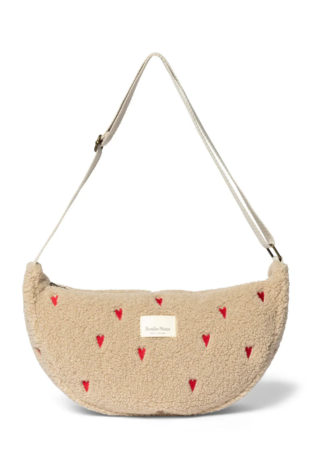 Studio Noos Ecru Teddy Hearts Maxi Fanny Pack