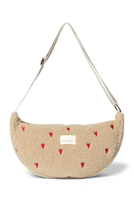 * Studio Noos Ecru Teddy Hearts Maxi Fanny Pack