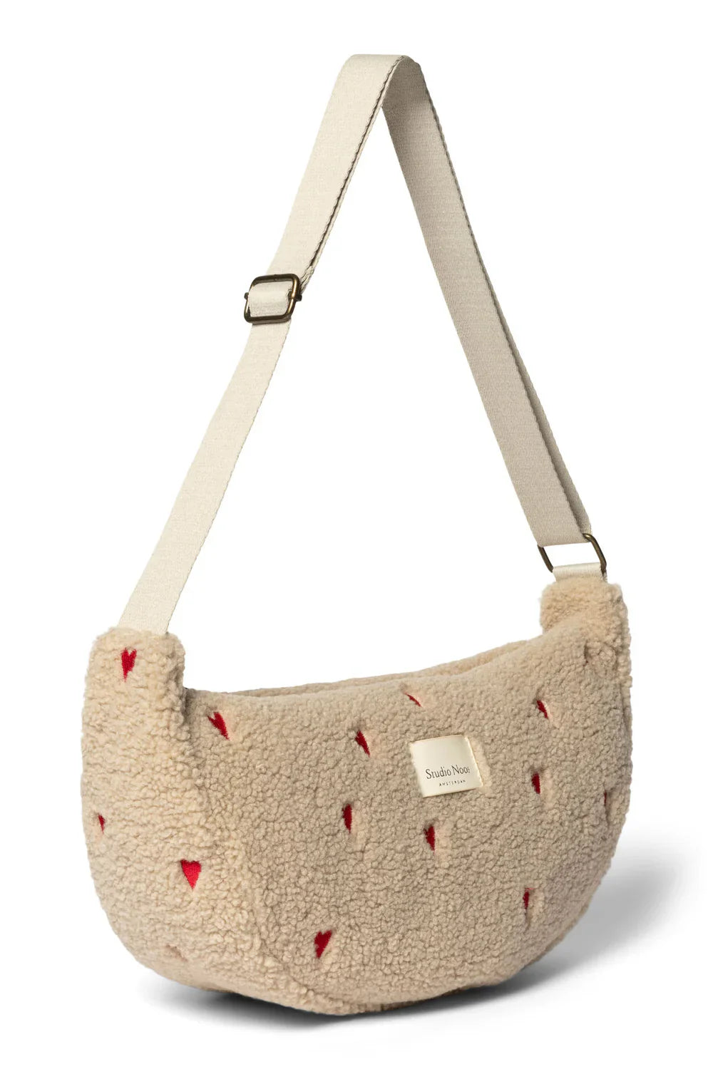 Studio Noos Ecru Teddy Hearts Maxi Fanny Pack