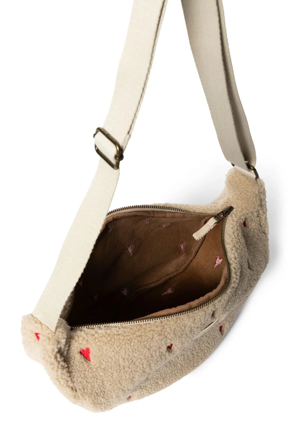 * Studio Noos Ecru Teddy Hearts Maxi Fanny Pack