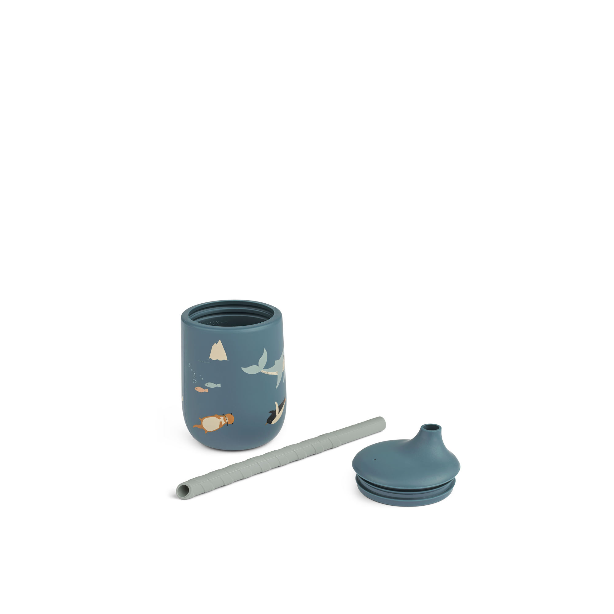 Liewood Ellis Printed Sippy Cup 230ml | Arctic Sea / Ocean View