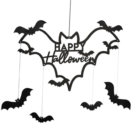 Ginger Ray Zwarte Houten Vleermuizen Bord | Happy Halloween