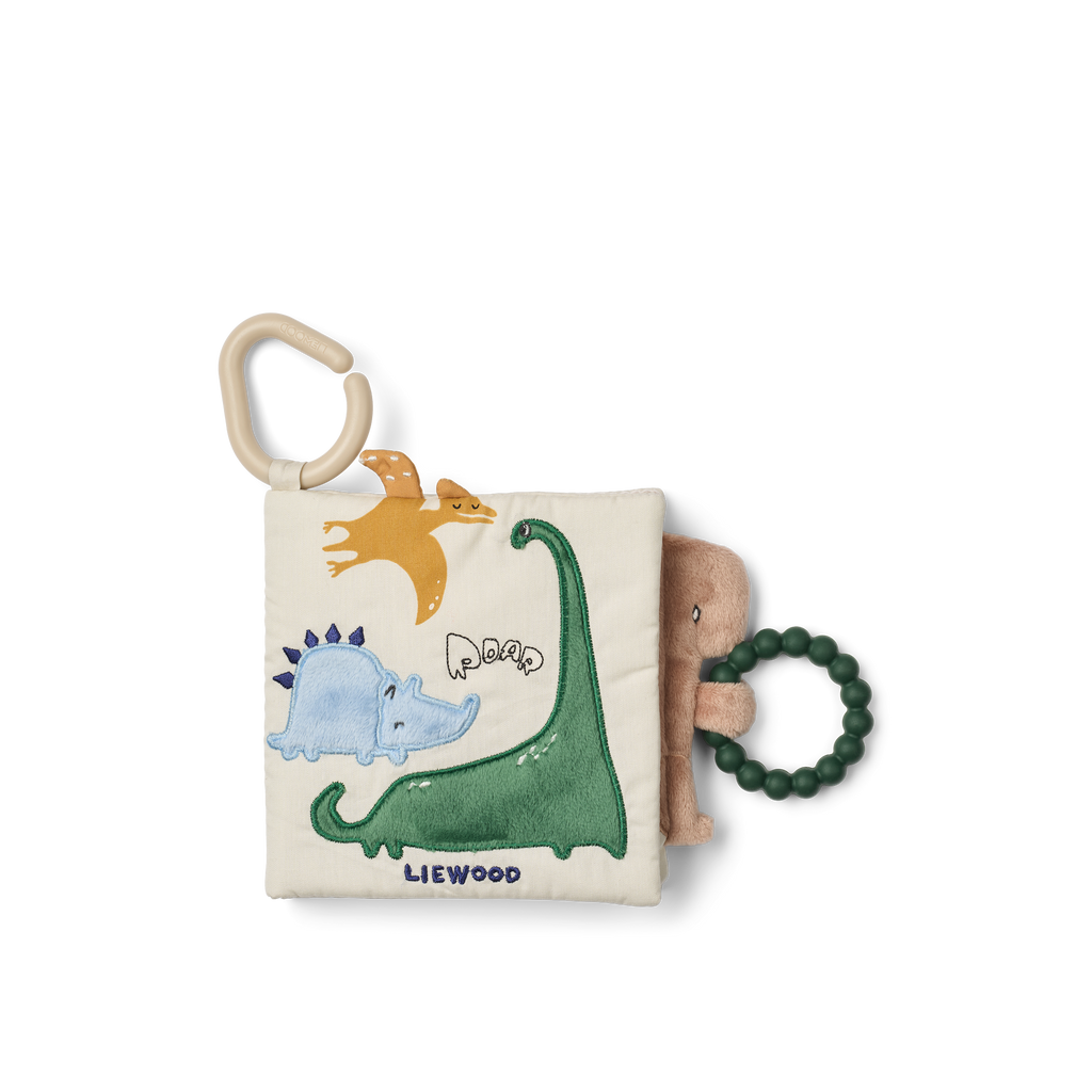 Liewood Fey Stoffen Babyboekje | Dino Roar / Dove Blue