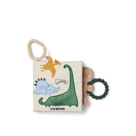 Liewood Fey Stoffen Babyboekje | Dino Roar / Dove Blue