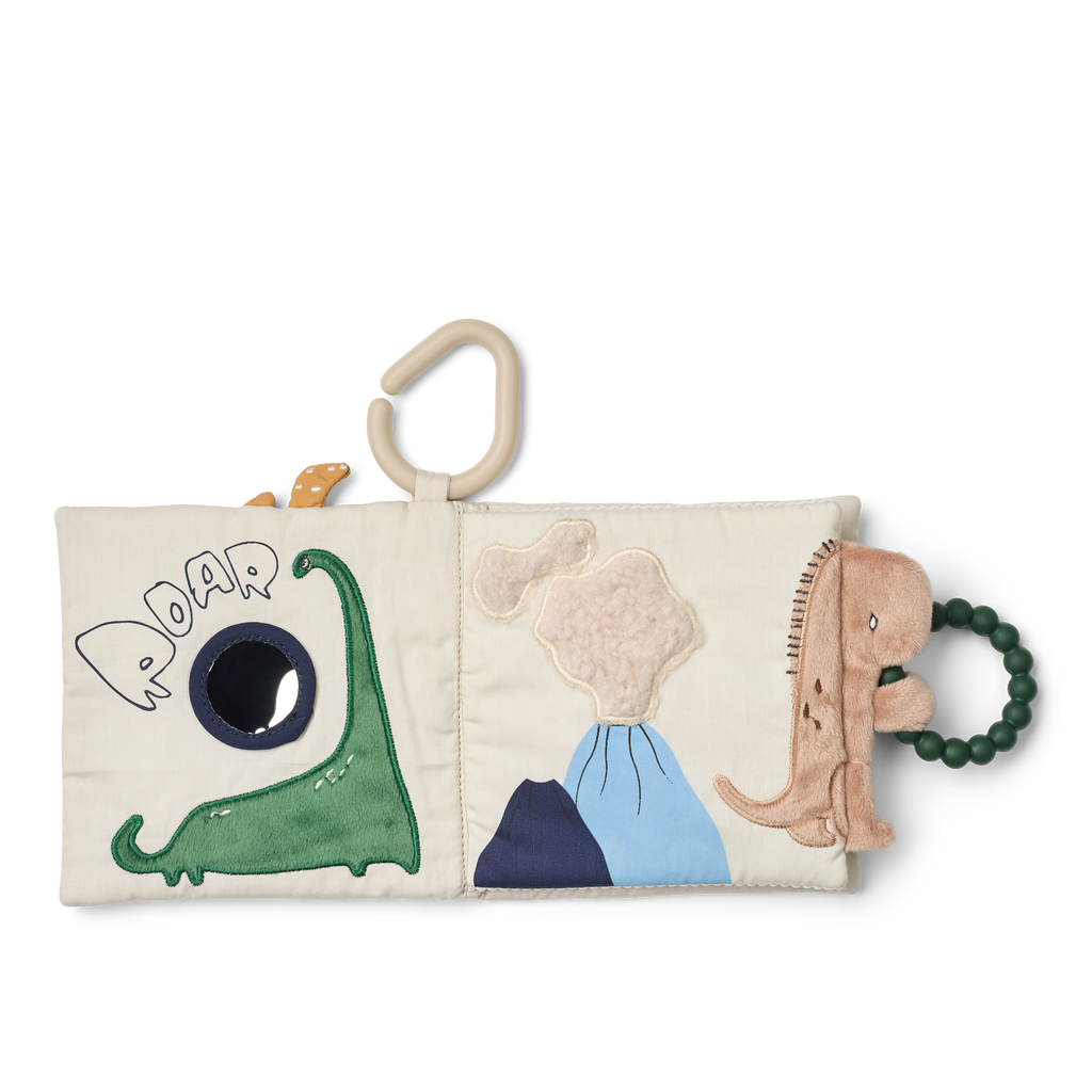 Liewood Fey Stoffen Babyboekje | Dino Roar / Dove Blue