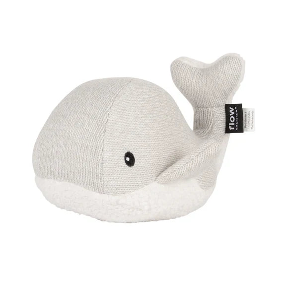 Flow Amsterdam Oplaadbare Knuffel Met Hartslag Moby Whale | Grey