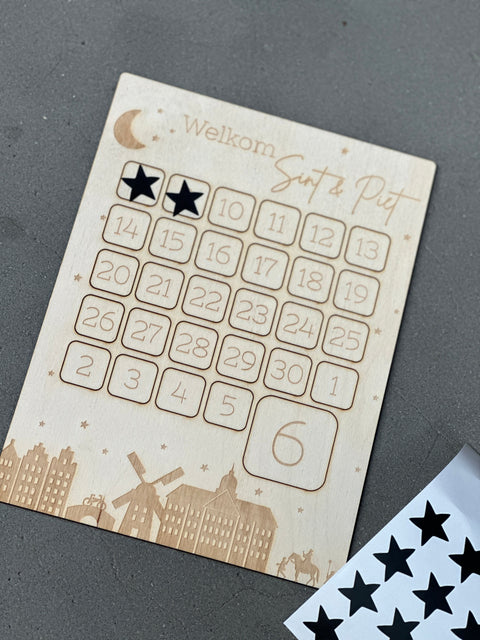Wooden Blocks Houten Aftelkalender Sint & Piet