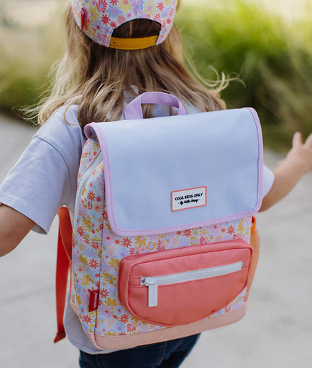 Hello Hossy rugzak Retro Flowers 2-5Y, plaats voor A4-schriften en brooddoos