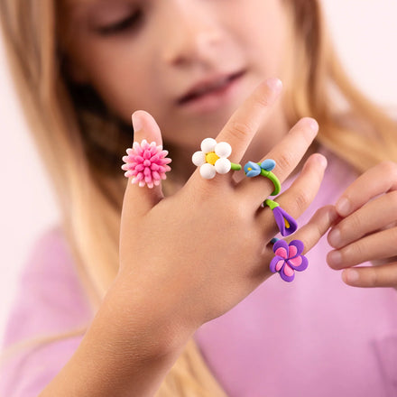 Hey Clay Bijoux Rings Boetseerklei | Bloemen (3 potjes)
