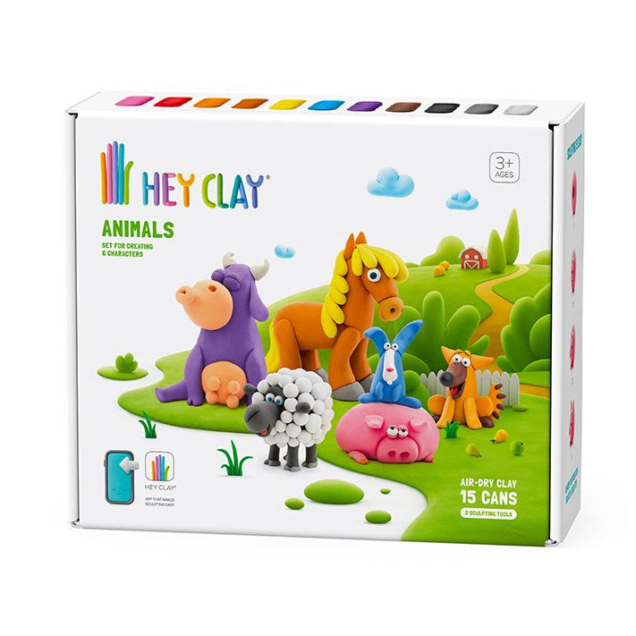 Hey Clay Boetseerklei | Farm Animals (15 potjes)