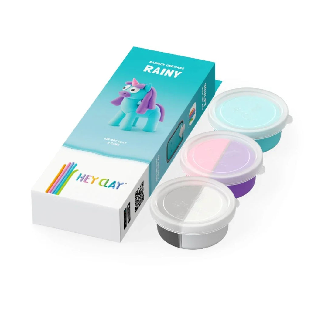 Hey Clay Boetseerklei | Rainbow Unicorn Rainy (3 potjes)