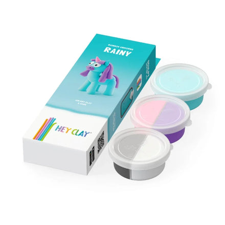Hey Clay Boetseerklei | Rainbow Unicorn Rainy (3 potjes)