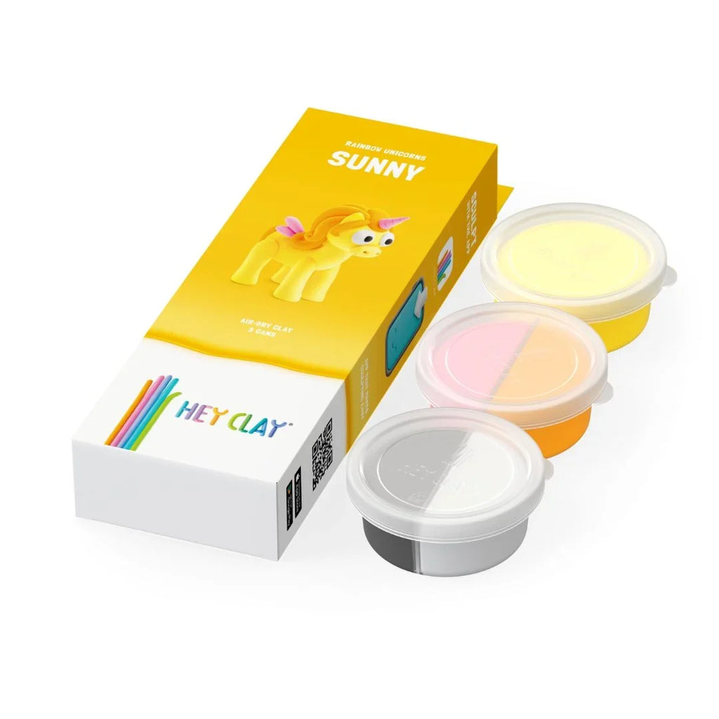 Hey Clay Boetseerklei | Rainbow Unicorn Sunny (3 potjes)