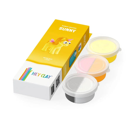 Hey Clay Boetseerklei | Rainbow Unicorn Sunny (3 potjes)