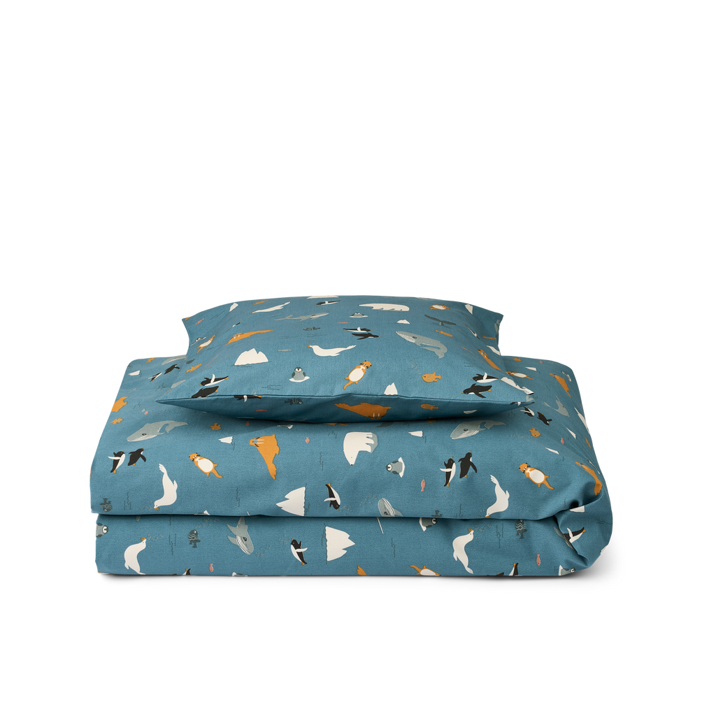 Liewood Ingeborg Junior Printed Bedset | Arctic Sea / Ocean View
