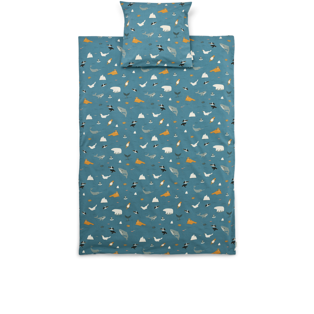 Liewood Ingeborg Junior Printed Bedset | Arctic Sea / Ocean View
