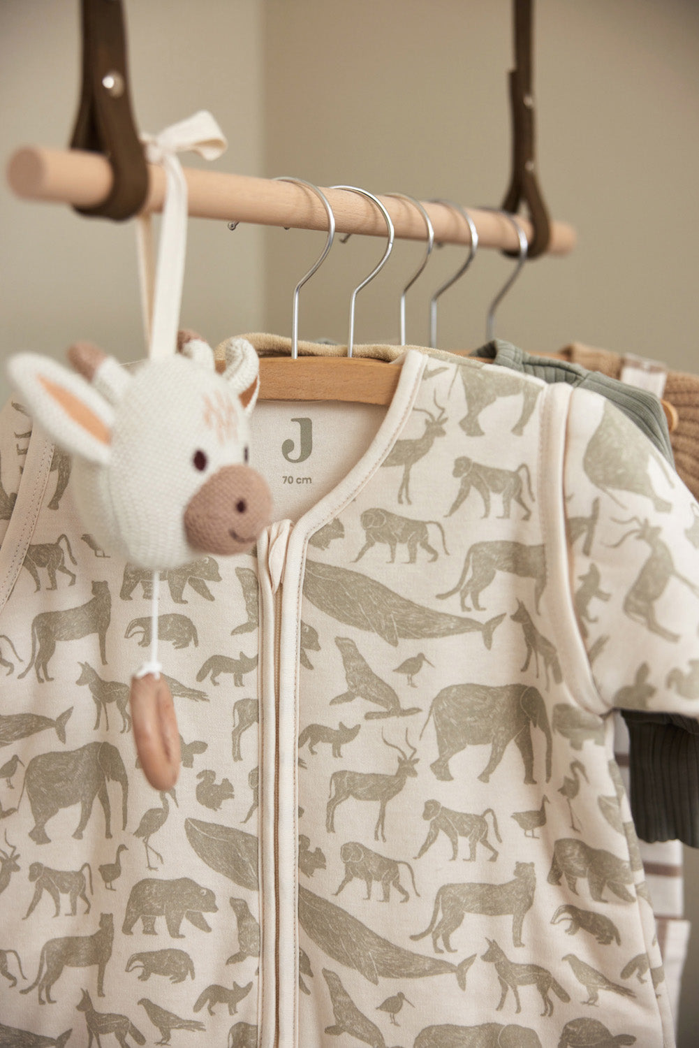 * Jollein Slaapzak Met Afritsbare Mouw 70cm | Animals Olive Green